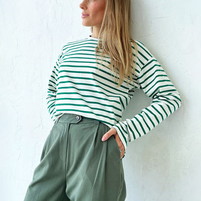Dara Striped Long-Sleeve Striped Shirt