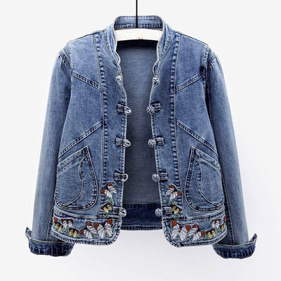 Olivia Klein Embroidered Denim Jacket