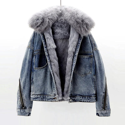 Olivia Klein Fur Urban Denim Jacket