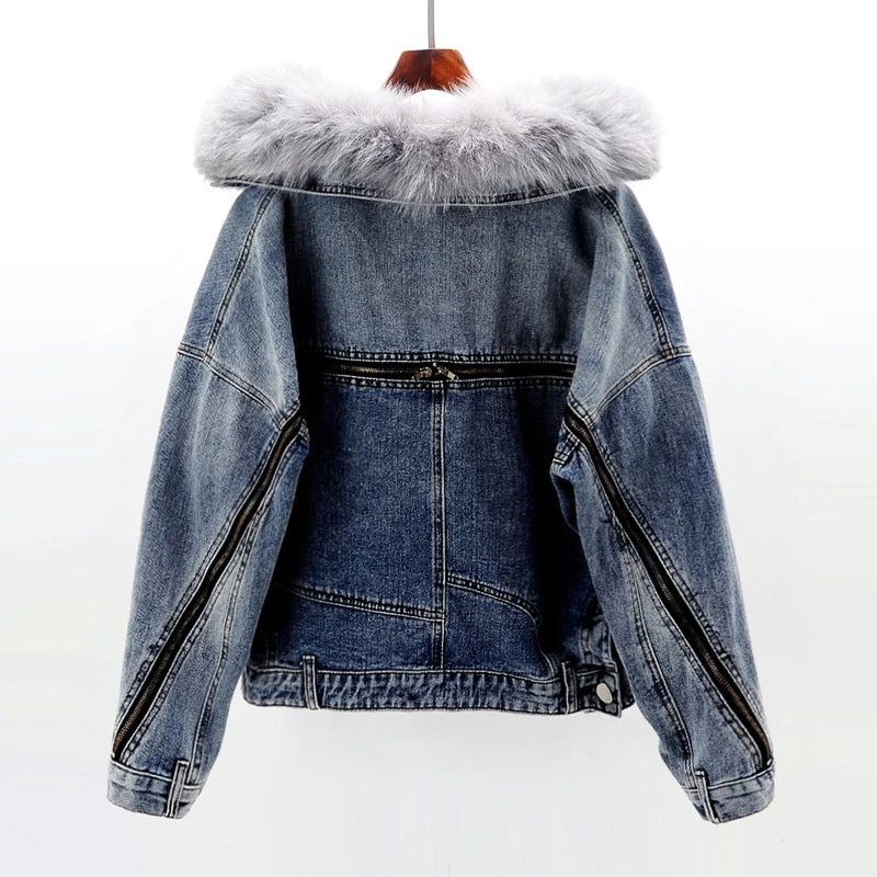 Olivia Klein Fur Urban Denim Jacket