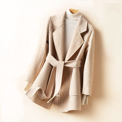 Olivia Klein Plaid Elegance Wool Coat