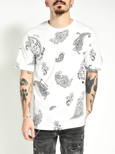 Weißes T-Shirt mit Bandana