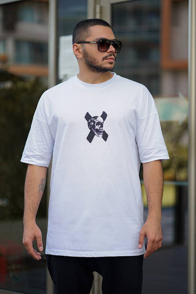 X - Totenkopf-Übergröße-T-Shirt