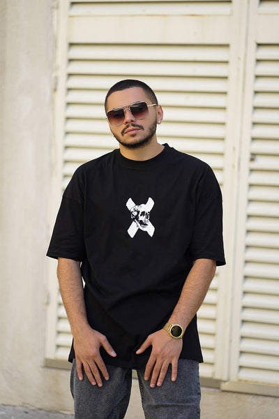 X - Totenkopf-Übergröße-T-Shirt