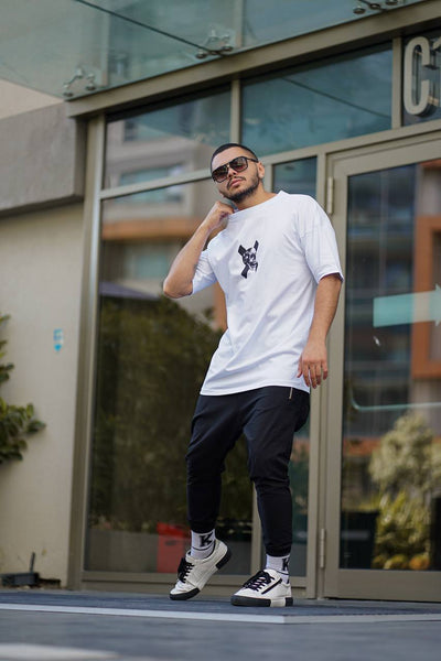X - Totenkopf-Übergröße-T-Shirt