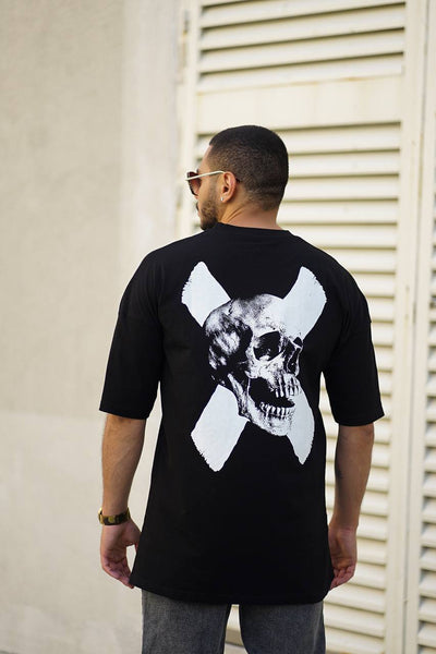 X - Totenkopf-Übergröße-T-Shirt