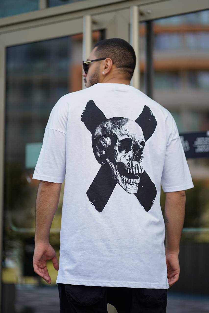 X - Totenkopf-Übergröße-T-Shirt