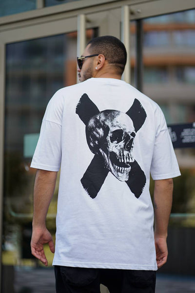 X - Totenkopf-Übergröße-T-Shirt